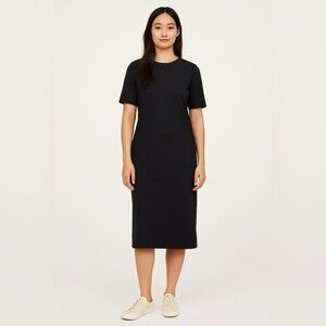 H&M Black Short Sleeve Midi Dress - Size US 10 / CA 10